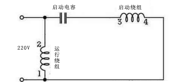 220V單相交流電機(jī)接線圖